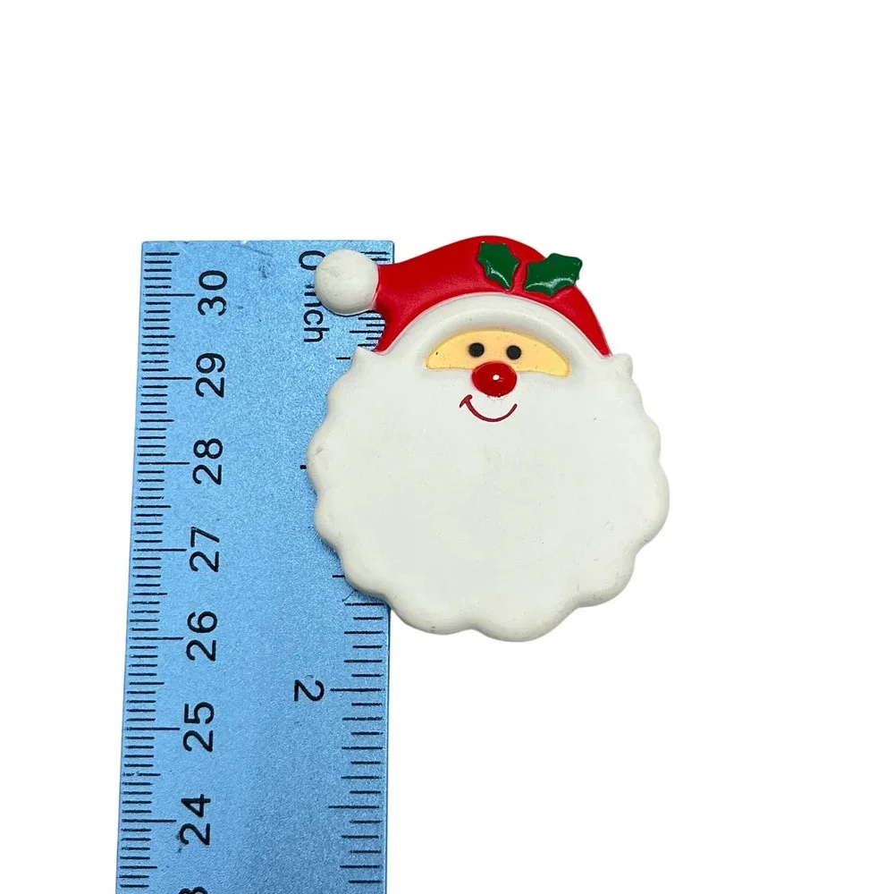 Vintage HMK Cute Santa Claus Face Button Cover‎ Christmas Holiday Accessory